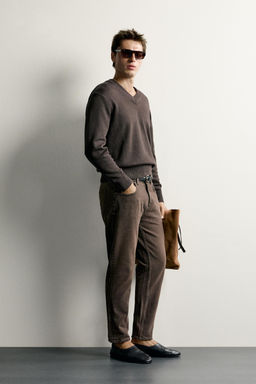 JEANS SLIM CROPPED FIT / Marr?n - Zara фото 4