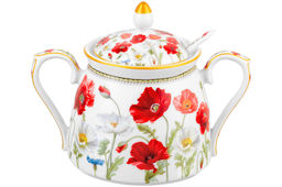 Сахарница 400 мл 15*10*11,5 см Маки + ложка NEW BONE CHINA - Elan gallery фото 2