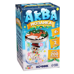 Аквамозаика Снежная баночка. Снеговичок, ночник, более 200 шариков - Школа талантов фото 14