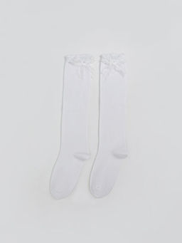 Fiyonk Detayl? K?z ?ocuk Diz Alt? ?orap 2li