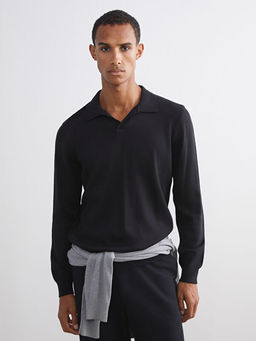 Polo Yaka Erkek Triko Kazak