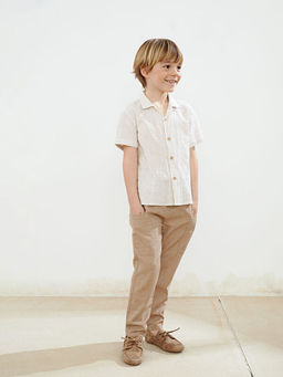 ?izgili Erkek ?ocuk Keten G?mlek