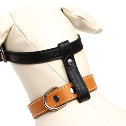 Намордник из прессованной кожи регулируемый, №5, ДН 9,3 см, ОМ 32-40 см, чёрный - Пижон фото 2