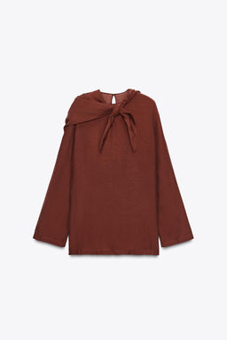 FLOWING BLOUSE WITH MULTI-POSITION SCARF DETAIL ZW COLLECTION - Zara фото 10
