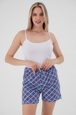 Шорты женские из кулирки Дачница голубой ромб - Амадэль фото 3