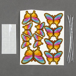 Набор для украшения торта Бабочки, 10 шт., разноцветный - Страна карнавалия фото 4