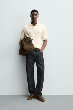 POLO PUNTO REGULAR FIT ESTRUCTURA / Crudo