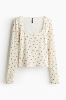 Top de algodon con ribete de picot - H&m фото 5