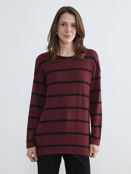 Bisiklet Yaka ?izgili Kad?n Ti??rt