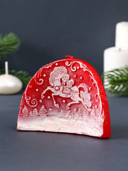 Свеча декоративная «Барельеф с лошадкой» 10.5×4.5×8 см, красный