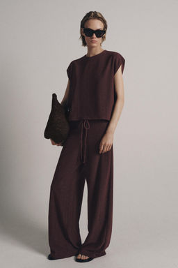 PANTAL?N R?STICO RECTO / Burgundy - Zara фото 2