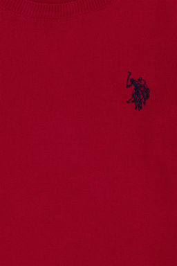 U. S. Polo Assn Красный базовый свитер с круглым вырезом для девочек - U.s. polo assn фото 3