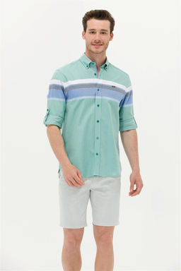 Мужская зеленая рубашка с длинным рукавом - U.s. polo assn фото 8