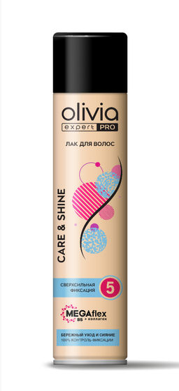 OLIVIA лак д/волос "expert PRO" 300мл Care&shine сверхсильная фиксация