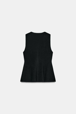 TOP RIB PEPLUM BOTONES / Negro - Zara фото 3