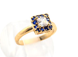 Кольцо циркон синий карат Размер 17 Радуга камня