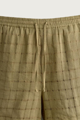 BERMUDA JACQUARD CUADROS LINO - ALGOD?N / Khaki claro - Zara фото 7