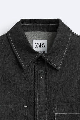 KONTRAST UST DIKISLI DENIM GOMLEK - Zara фото 9