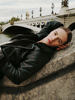 Kad?n Biker Yaka D?z Deri G?r?n?ml? Mont - Waikiki фото 5