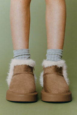 FAUX FUR ANKLE BOOTS