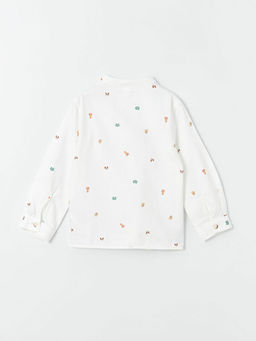 Hakim Yaka Uzun Kollu Desenli Gabardin Erkek Bebek G?mlek - Waikiki фото 3