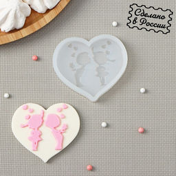 Силиконовая форма «Влюблённые», 7,5×5,5 см, прозрачная