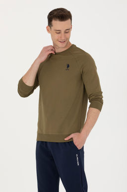 U. S. Polo Assn / Мужской базовый свитшот цвета хаки - U.s. polo assn фото 15
