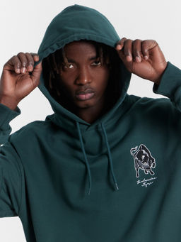 Худи мужское зеленое с принтом Беловежская пуща т.зеленый +печать 121927 - Mark formelle фото 6