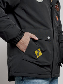 Куртка мужская зимняя с капюшоном молодежная черного цвета 88917Ch - Mtforce фото 9