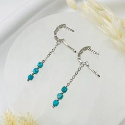 Серьги на цепочке с Бирюзой