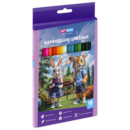 Карандаши ArtSpace "School mood" 18цв., трехгранные (СР62628 / CPtr_66421) в карт. уп.