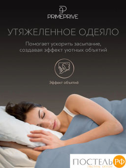 Одеяло утяжеленное PRIME PRIVE ЛУНД велюр / иск.мех/стекл.гранулы, сер  фото 10