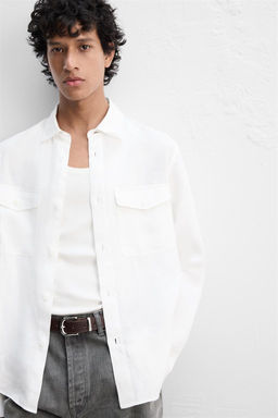 100% LINEN OVERSHIRT - Zara фото 6