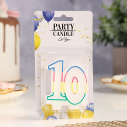 Свеча для торта «Цифра 10», 7.5 см