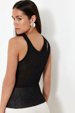 Siyah Triko Ince Bluz TWOSS24BZ00558 - Trendyolmilla фото 6