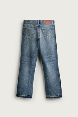 JEANS FLARE FIT EFECTO SALPICADURAS / Azul - Zara фото 7