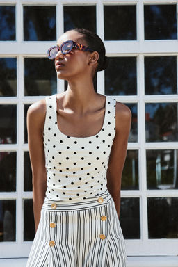 CAMISETA POLIAMIDA TIRANTE ANCHO / Crudo / Negro - Zara фото 2