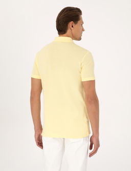 A__k Sar_ Slim Fit %100 Pamuk K_vr_lmaz D__meli Polo Yaka Basic Ti__rt