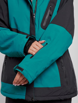 Горнолыжный костюм женский большого размера зимний темно-зеленого цвета 02366TZ - Chunmai фото 6