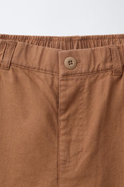 BERMUDA CON ALGOD?N Y LINO / Caramelo - Zara фото 3