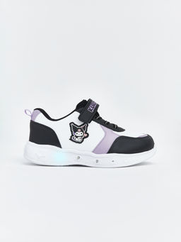 Kuromi Bask?l? Taban? I??kl? K?z Bebek Spor Ayakkab?