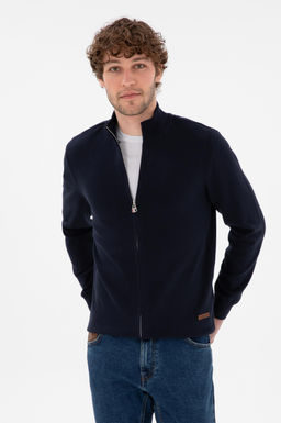 Мужской темно -синий базовый трикотаж кардиган Неожиданная скидка в корзине