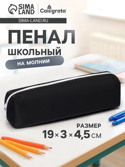 Цена за 12 шт. Пенал школьный на молнии Calligrata, 1 отделение, чёрный
