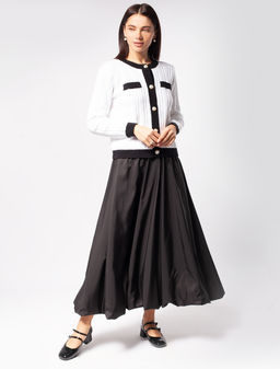 VILATTE / Жакет фактурной вязки с золотистыми пуговицами  фото 7