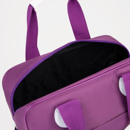 Сумка дорожная на молнии, наружный карман, держатель для чемодана, цвет фиолетовый/белый - Simaland фото 4