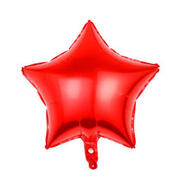 Цена за 3 шт. Воздушный шар фольгированный 18" «Звезда — красная»