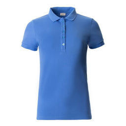 Футболка поло женская MINAKU: Basic line, васильковая, размер 48