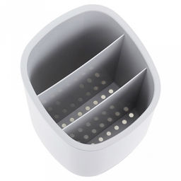 Подставка для столовых приборов пластмассовая "Изли" 12,5х12,5х17см, 3-х секционная, белый (Россия)