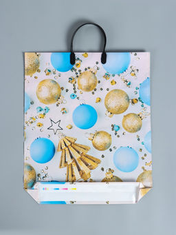 Цена за 10 шт. Пакет новогодний «Елочка с шарами», полиэтиленовый с пластиковой ручкой, 38×45 см