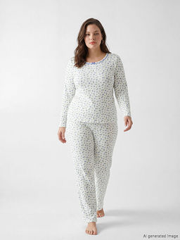 U Yaka ?i?ekli Kad?n Pijama Tak?m